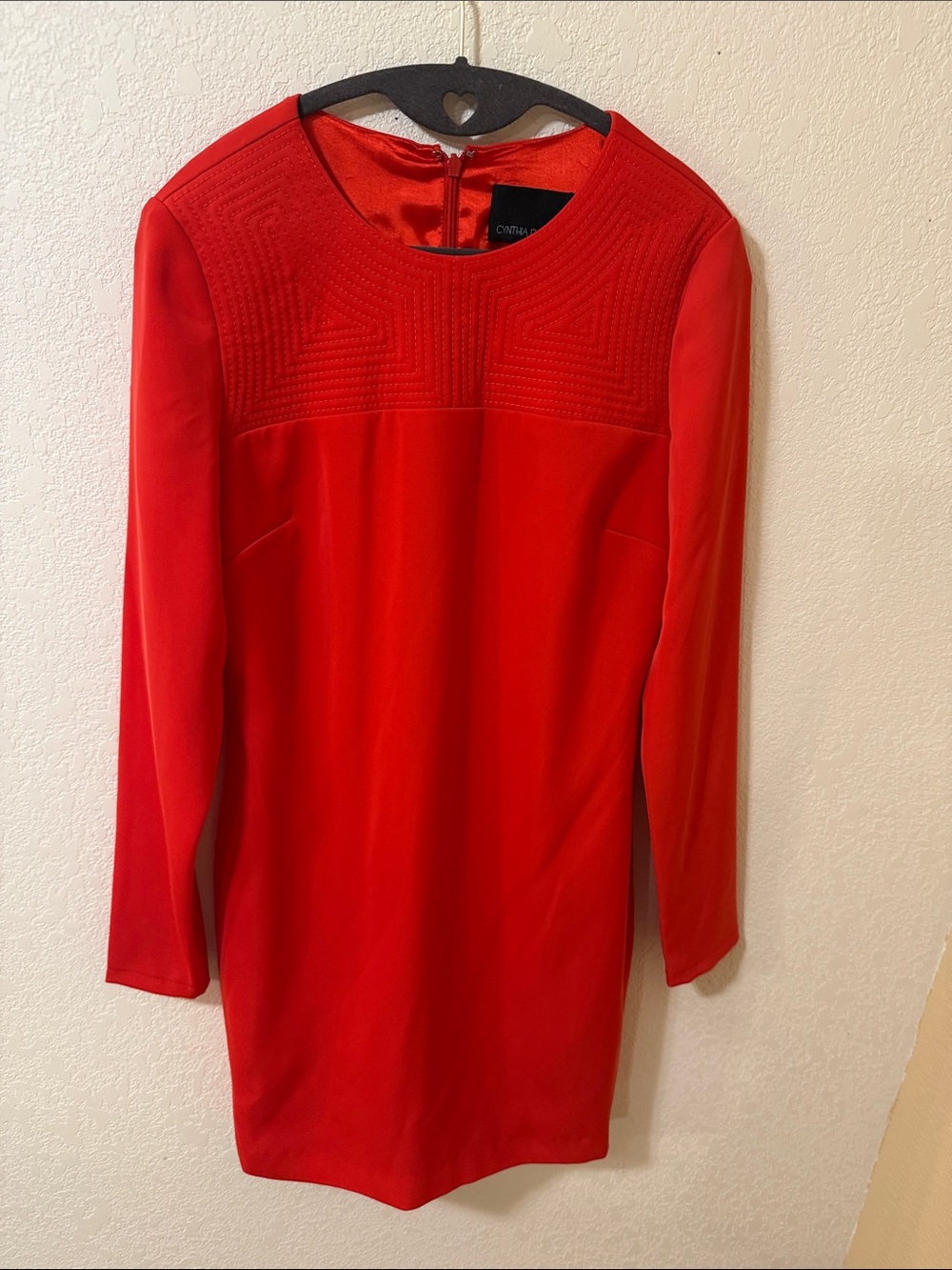 Cynthia Rowley Vibrant Orange Long-Sleeve Shift Dress